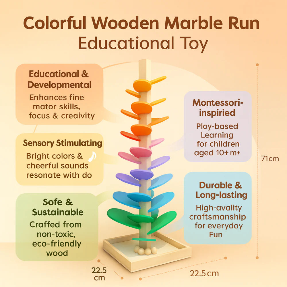 Colorful Wooden Marble Run