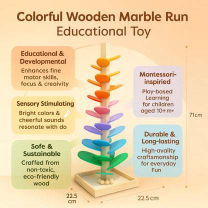 Colorful Wooden Marble Run