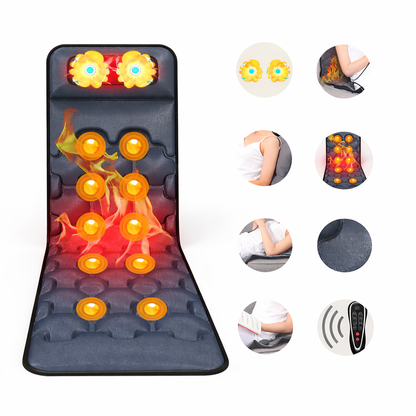 Heated Full-Body Massage Mat with Vibration Motors - Foldable Relaxation Pad for Deep Tissue Relief