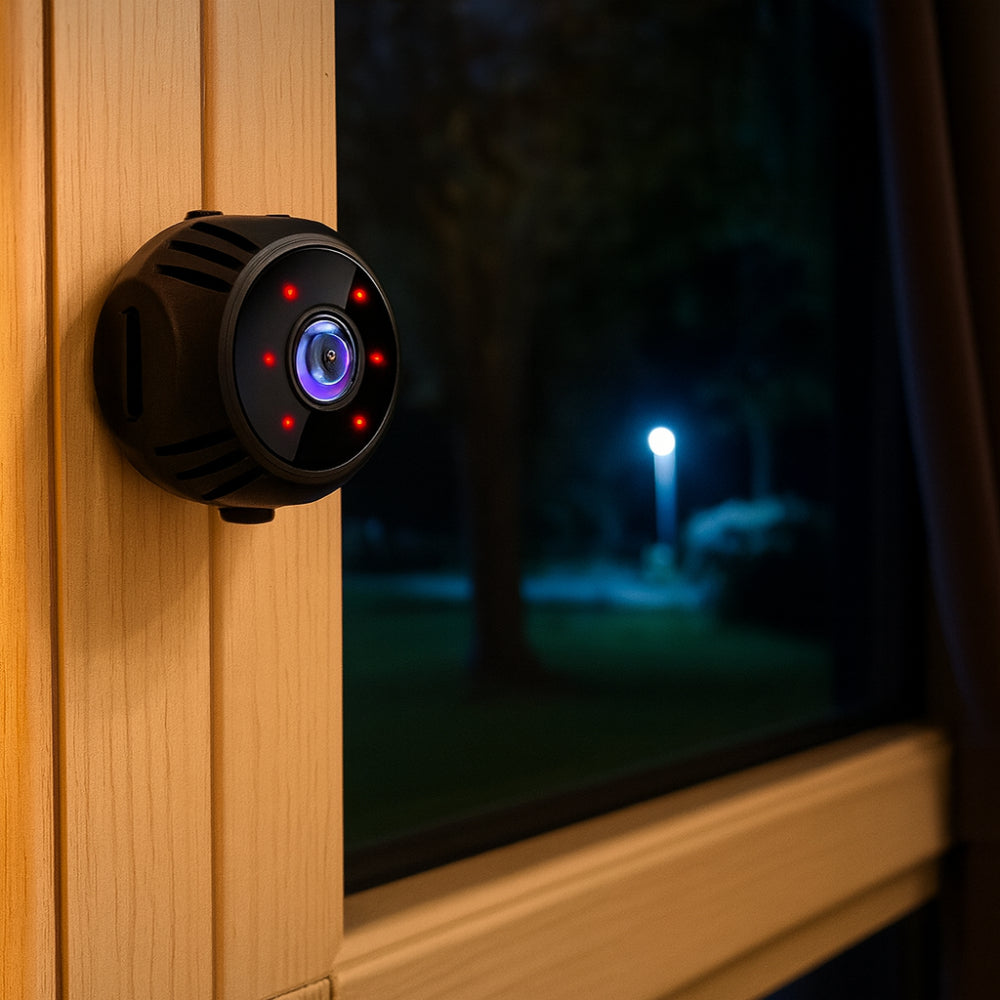 Compact WiFi Security Camera with Night Vision and Motion Detection