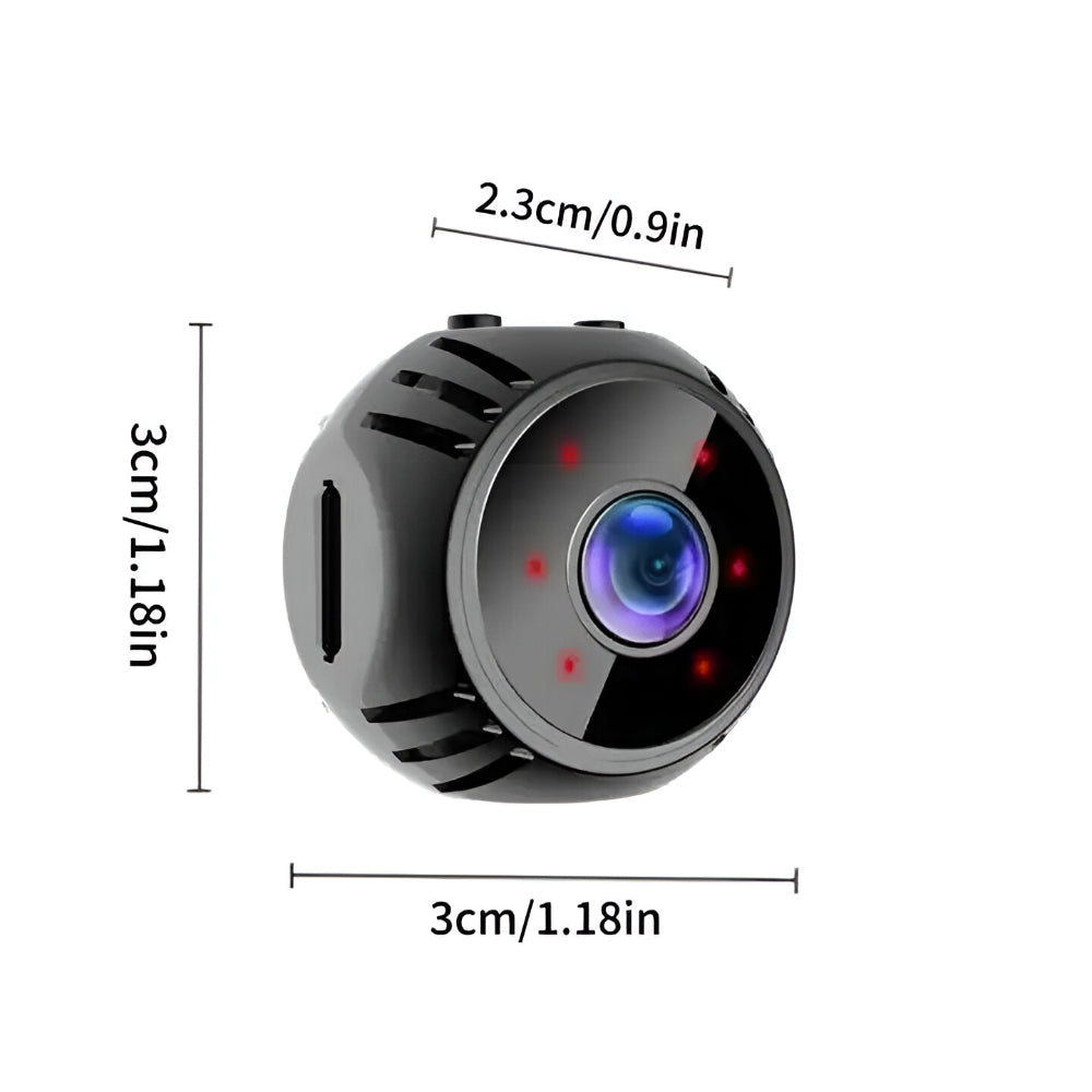 Compact WiFi Security Camera with Night Vision and Motion Detection