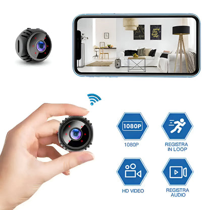 Compact WiFi Security Camera with Night Vision and Motion Detection