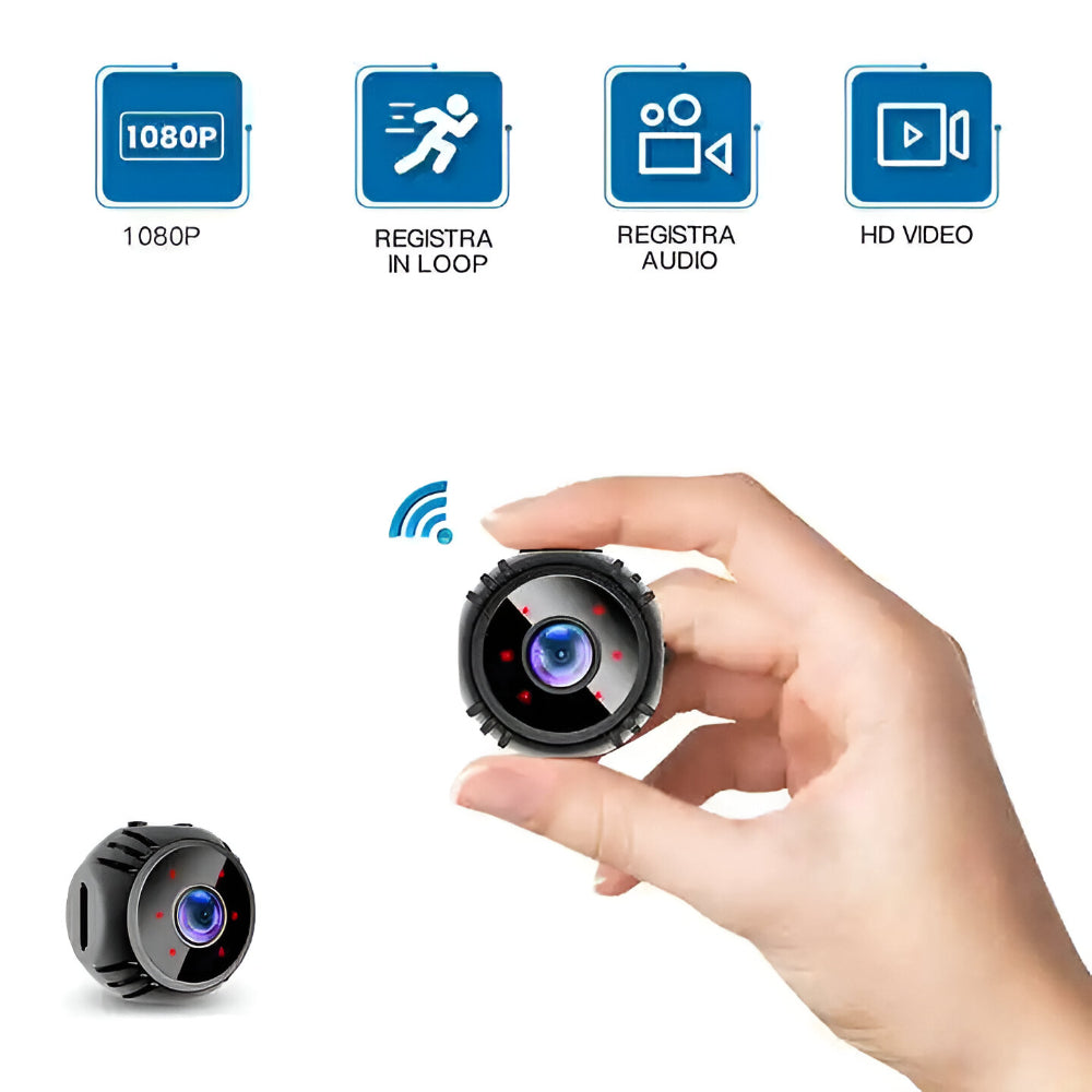 Compact WiFi Security Camera with Night Vision and Motion Detection
