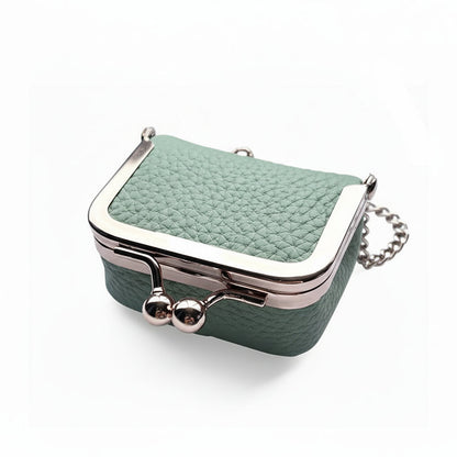 Genuine Leather Mini Jewelry Box with Gold Clasp – Travel-Friendly Organizer