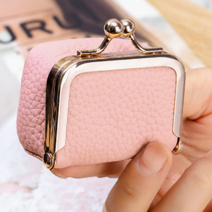 Genuine Leather Mini Jewelry Box with Gold Clasp – Travel-Friendly Organizer