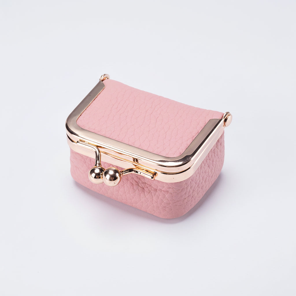 Genuine Leather Mini Jewelry Box with Gold Clasp – Travel-Friendly Organizer