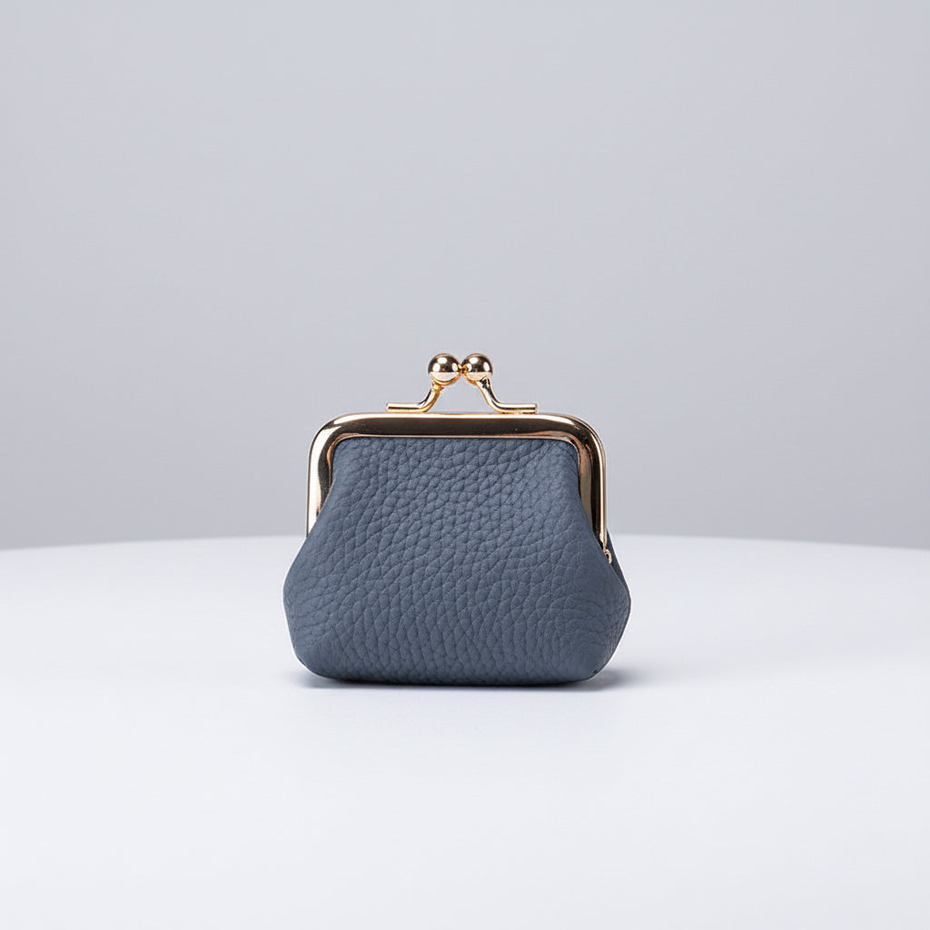 Genuine Leather Mini Jewelry Box with Gold Clasp – Travel-Friendly Organizer