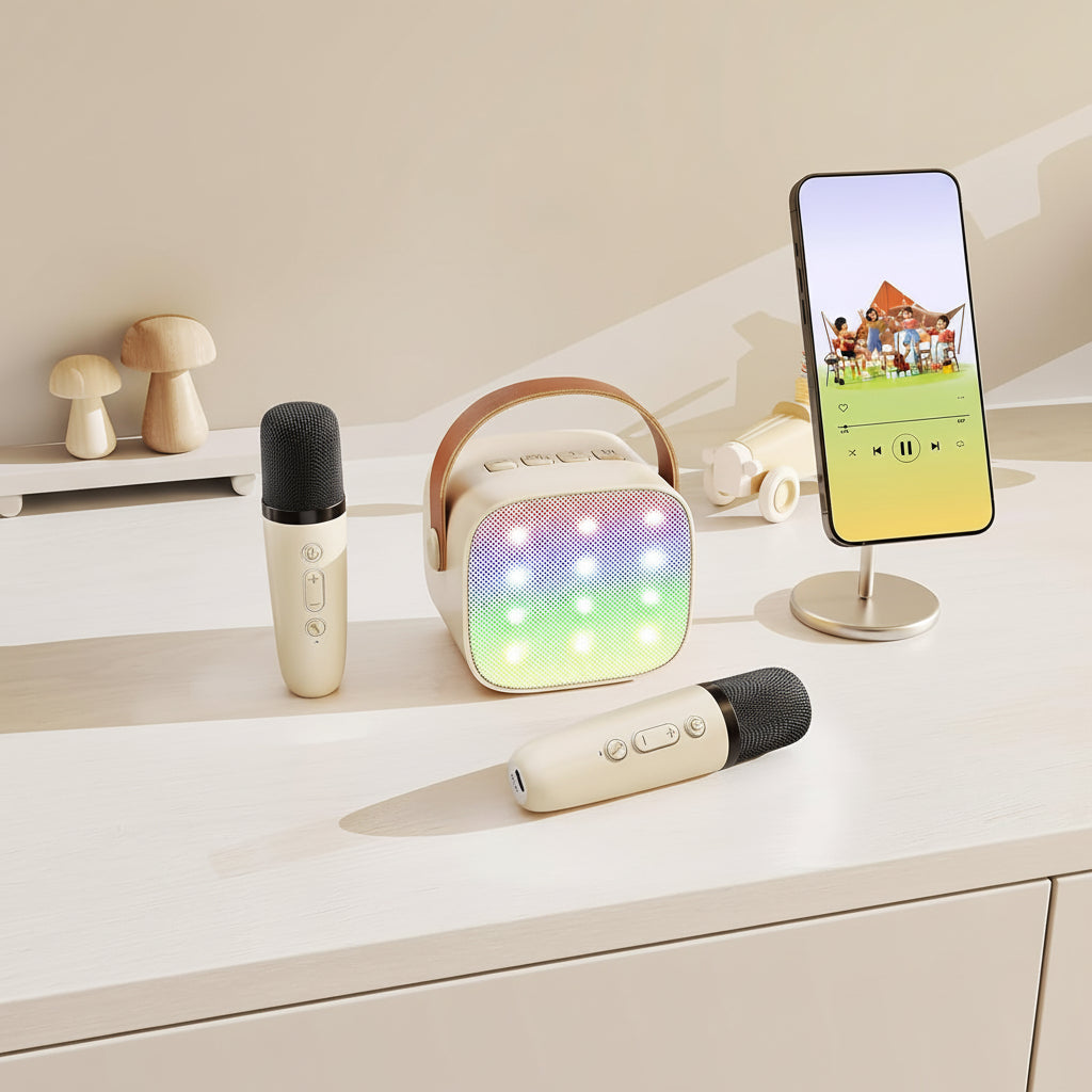 Bluetooth Karaoke Machine: Portable Speaker with Wireless Microphones