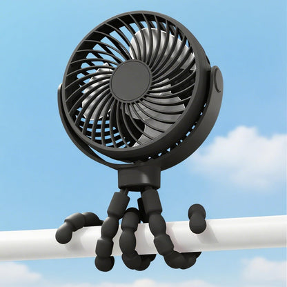 Clip-On Portable Stroller Fan — Battery-Operated Personal Cooling On the Go