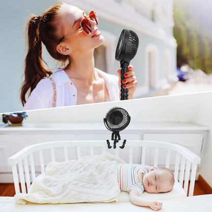 Clip-On Portable Stroller Fan — Battery-Operated Personal Cooling On the Go