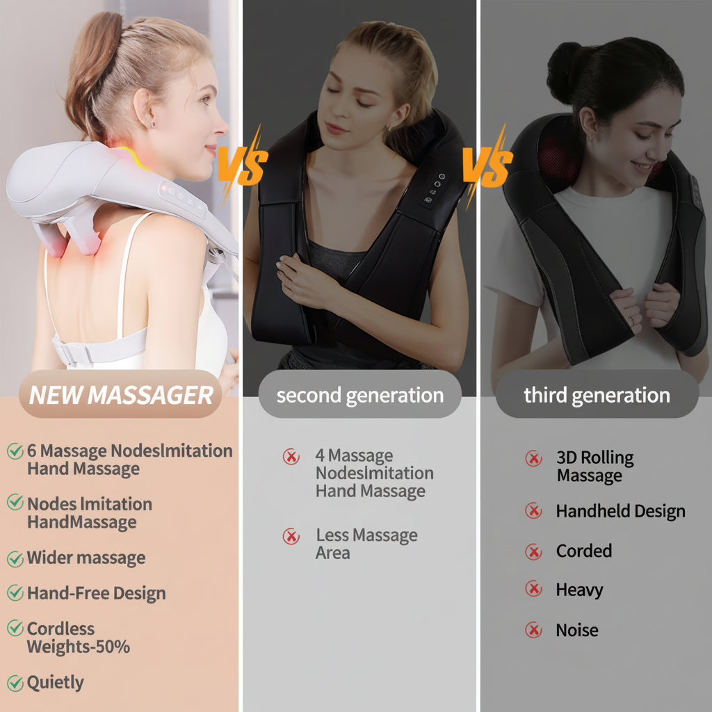 Cordless Neck Massager – Portable Shoulder Relaxation Device for Deep Muscle Relief