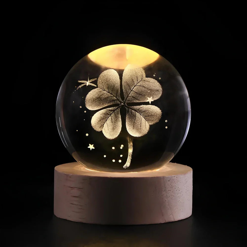 3D Planet Engraved Crystal Ball Night Light LED Table Lamp