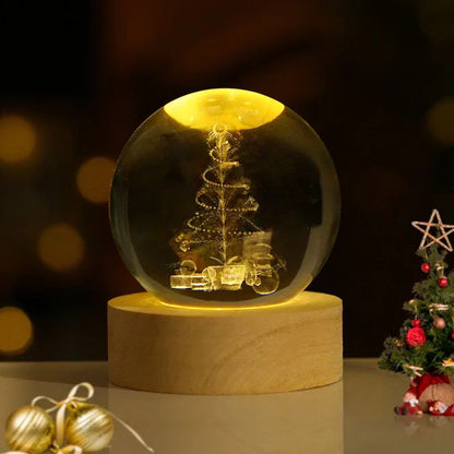 3D Planet Engraved Crystal Ball Night Light LED Table Lamp