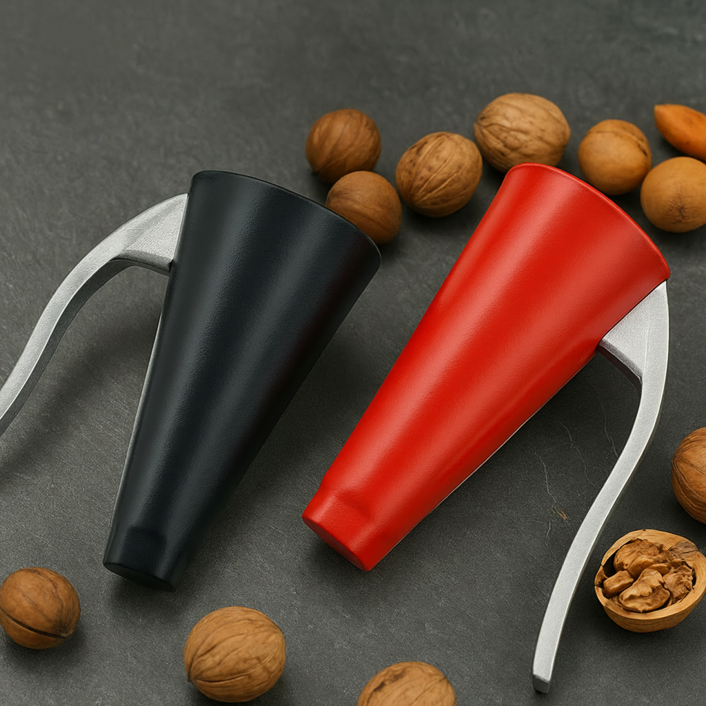 Aluminum Nutcracker with Easy-Lever Shell Opener - Handy Hand Tool for Quick Nut Cracking