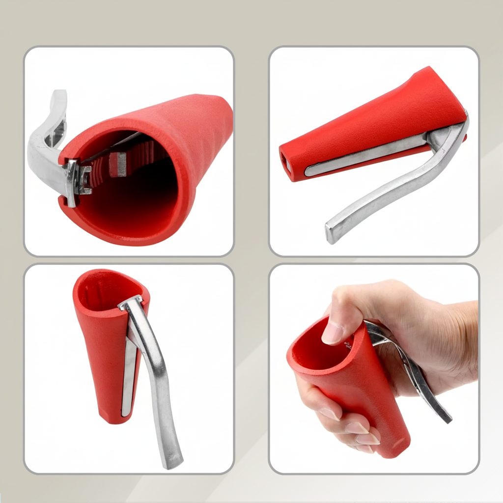 Aluminum Nutcracker with Easy-Lever Shell Opener - Handy Hand Tool for Quick Nut Cracking