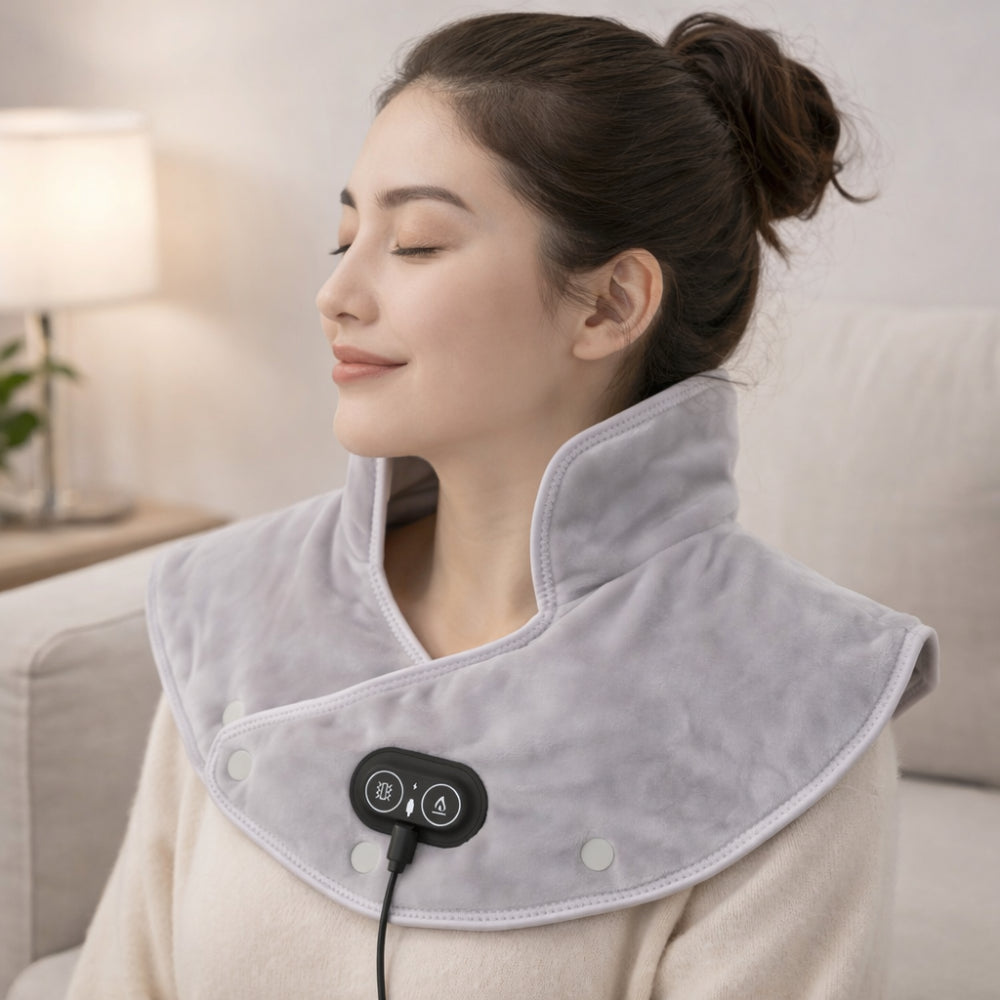 Electric Neck Heating Pad & Shoulder Massager — Soothing Heat Therapy for Neck & Shoulders