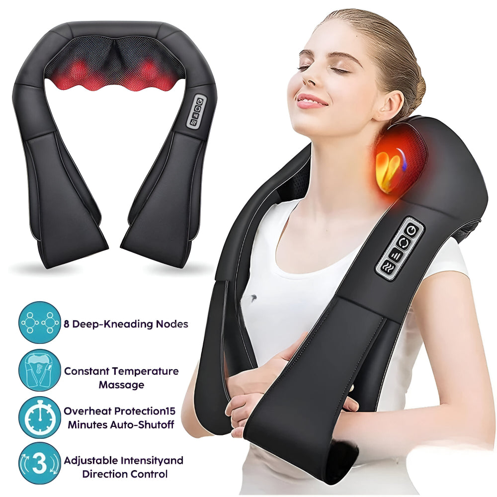 Electric Shiatsu Neck Massager for Home and Car Use