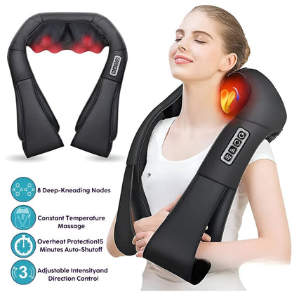 Electric Shiatsu Neck Massager for Home and Car Use