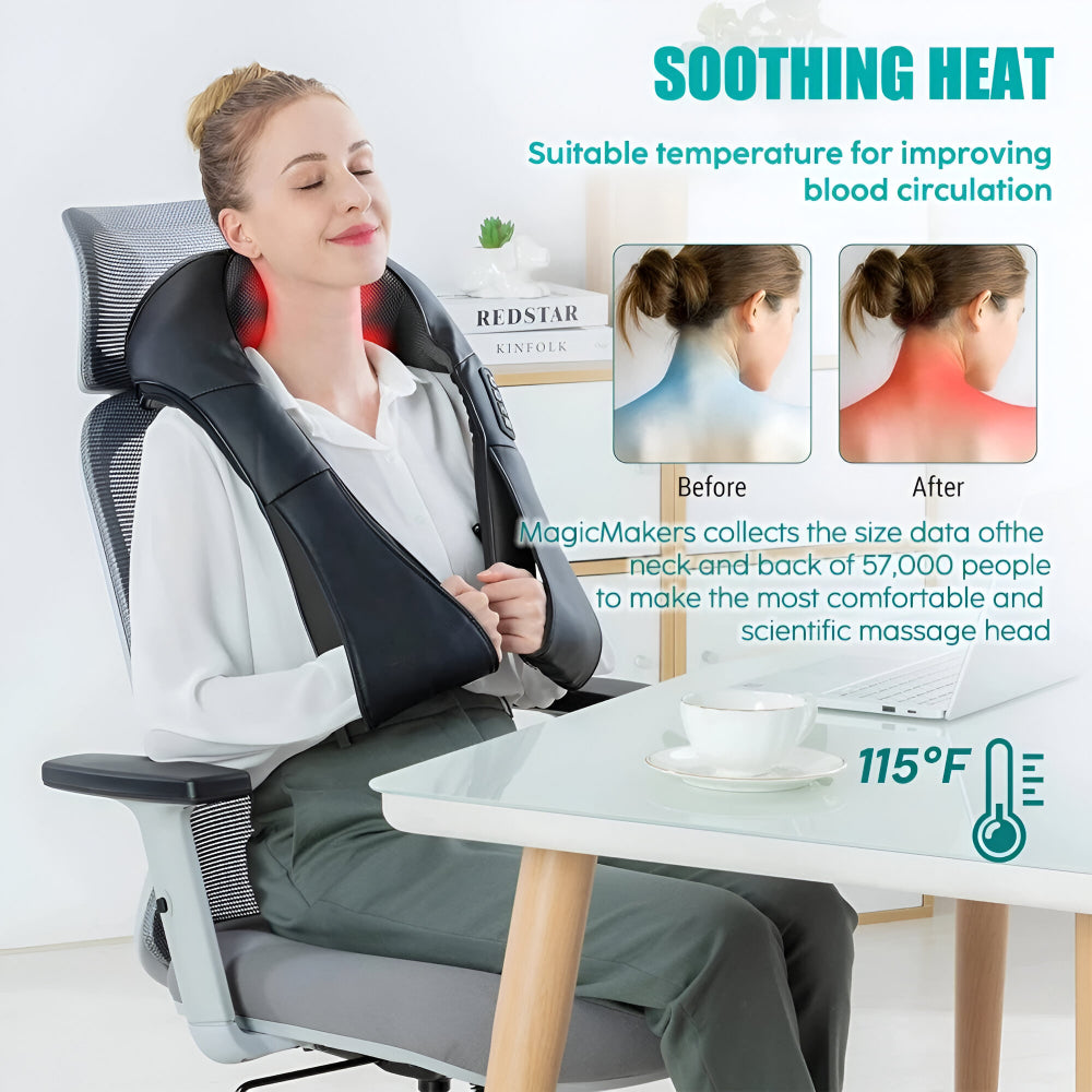 Electric Shiatsu Neck Massager for Home and Car Use