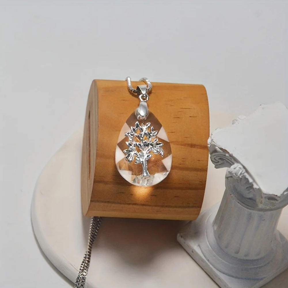 Glass Teardrop Necklace Pendant – Boho Mother's Day Jewelry