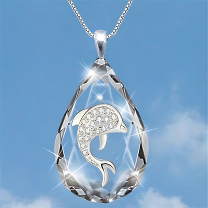 Glass Teardrop Necklace Pendant – Boho Mother's Day Jewelry