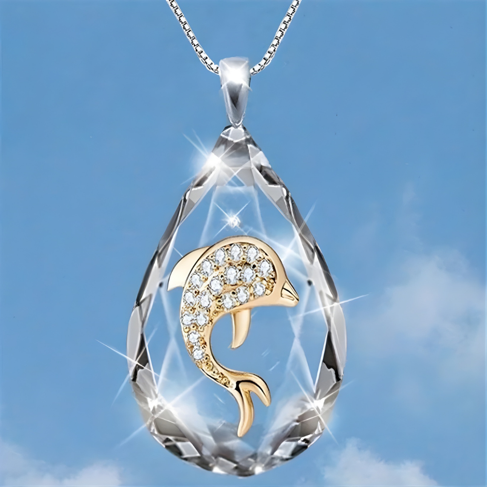 Glass Teardrop Necklace Pendant – Boho Mother's Day Jewelry
