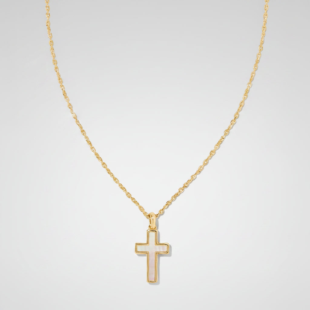 Gold Cross Pendant Necklace - Minimalist Jewelry for Mother's Day Gift