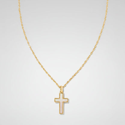 Gold Cross Pendant Necklace - Minimalist Jewelry for Mother's Day Gift