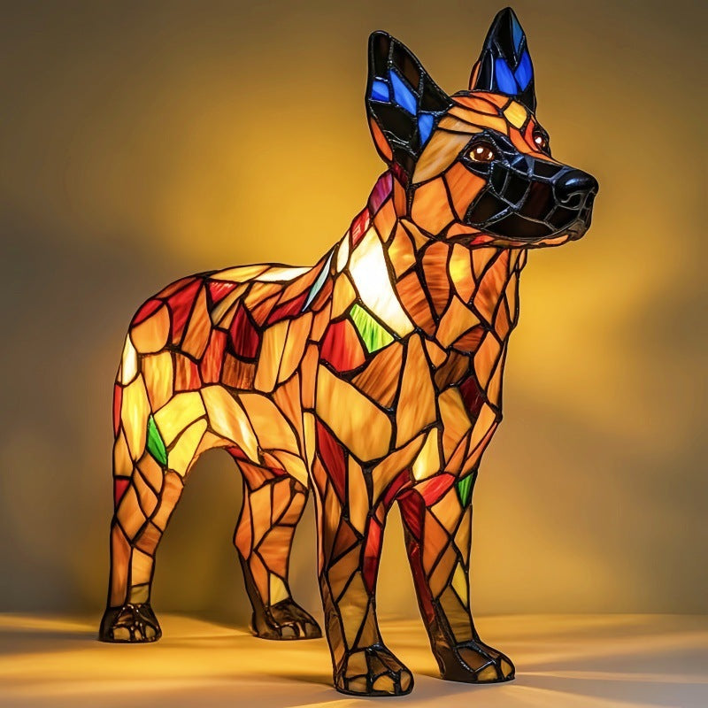 Charming Resin Dog Figurine Table Lamp – Decorative Accent Light