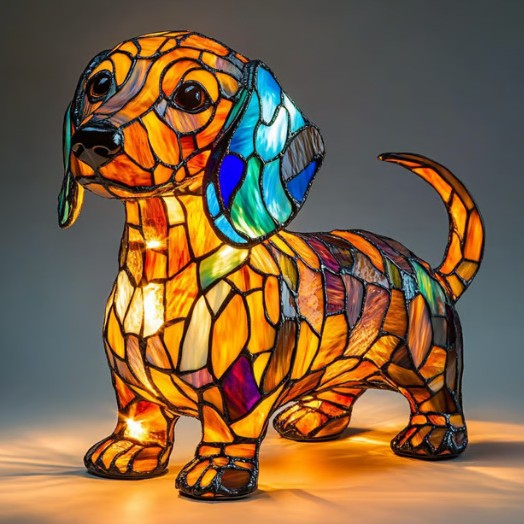 Charming Resin Dog Figurine Table Lamp – Decorative Accent Light
