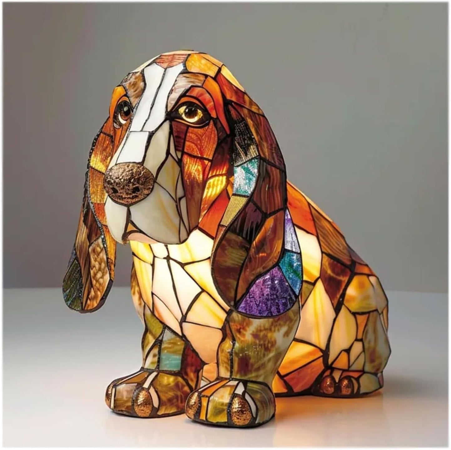 Charming Resin Dog Figurine Table Lamp – Decorative Accent Light