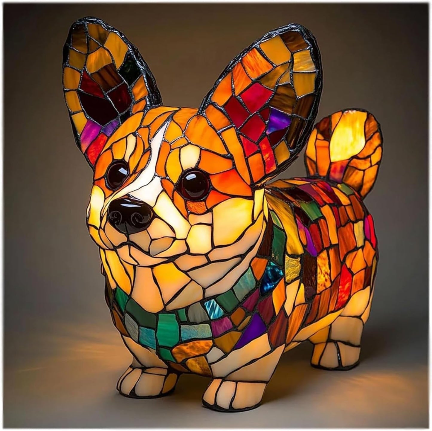 Charming Resin Dog Figurine Table Lamp – Decorative Accent Light
