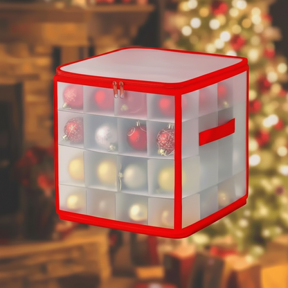 Clear Plastic Ornament Storage Box – Christmas Decoration Organizer