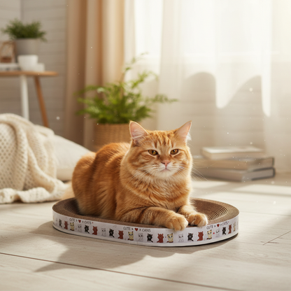 Cozy Round Cardboard Cat Scratcher Bed & Lounge