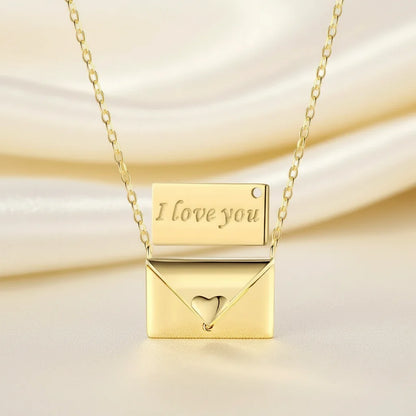 Copper Love Letter Envelope Pendant Necklace – Romantic Gift Jewelry