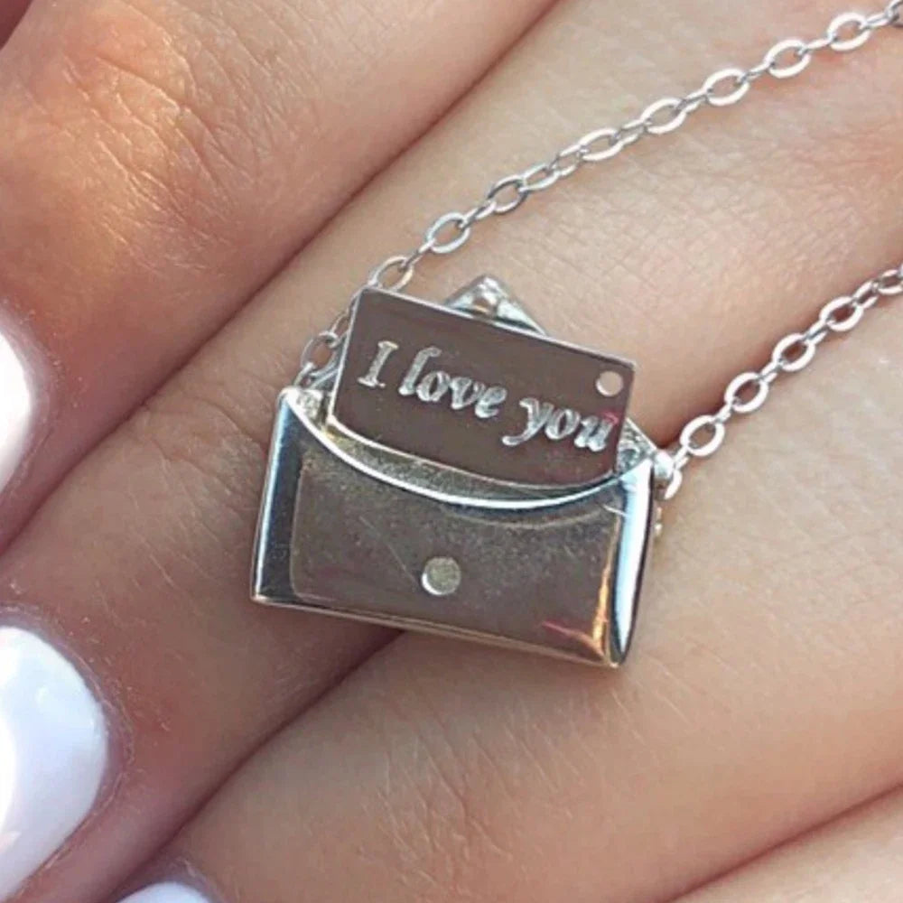 Copper Love Letter Envelope Pendant Necklace – Romantic Gift Jewelry