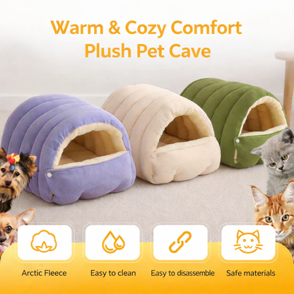 Cozy Cat Cave Bed - Soft Plush, Warm Indoor Sleeping House