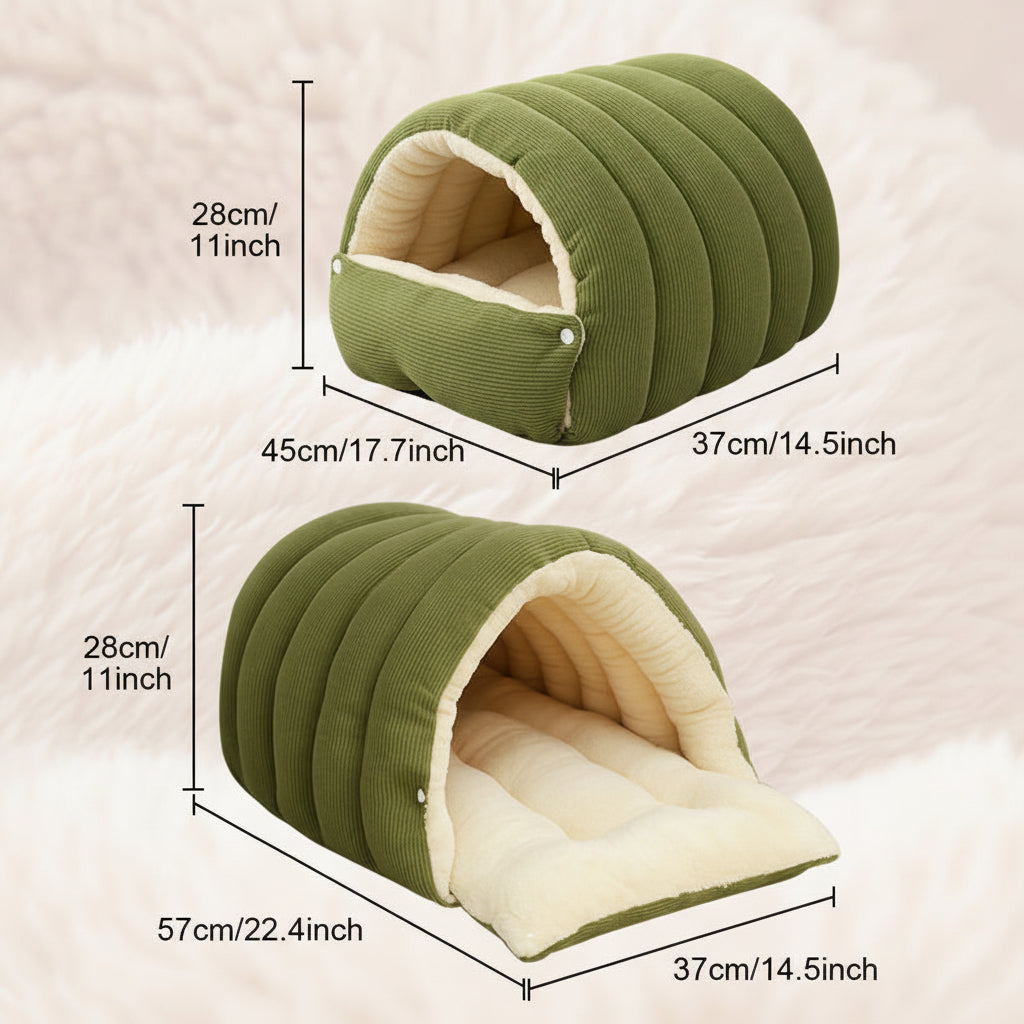 Cozy Cat Cave Bed - Soft Plush, Warm Indoor Sleeping House