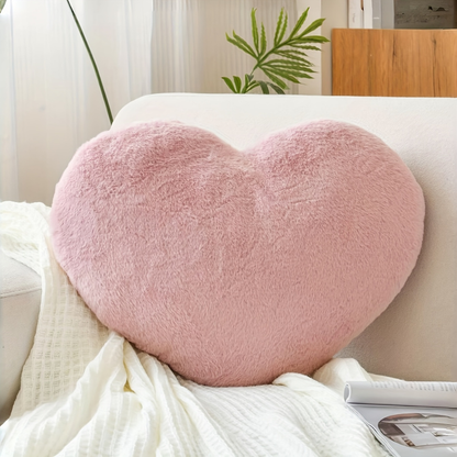 Heart-Shaped Plush Throw Pillow - Cozy Decorative Sofa Cushion