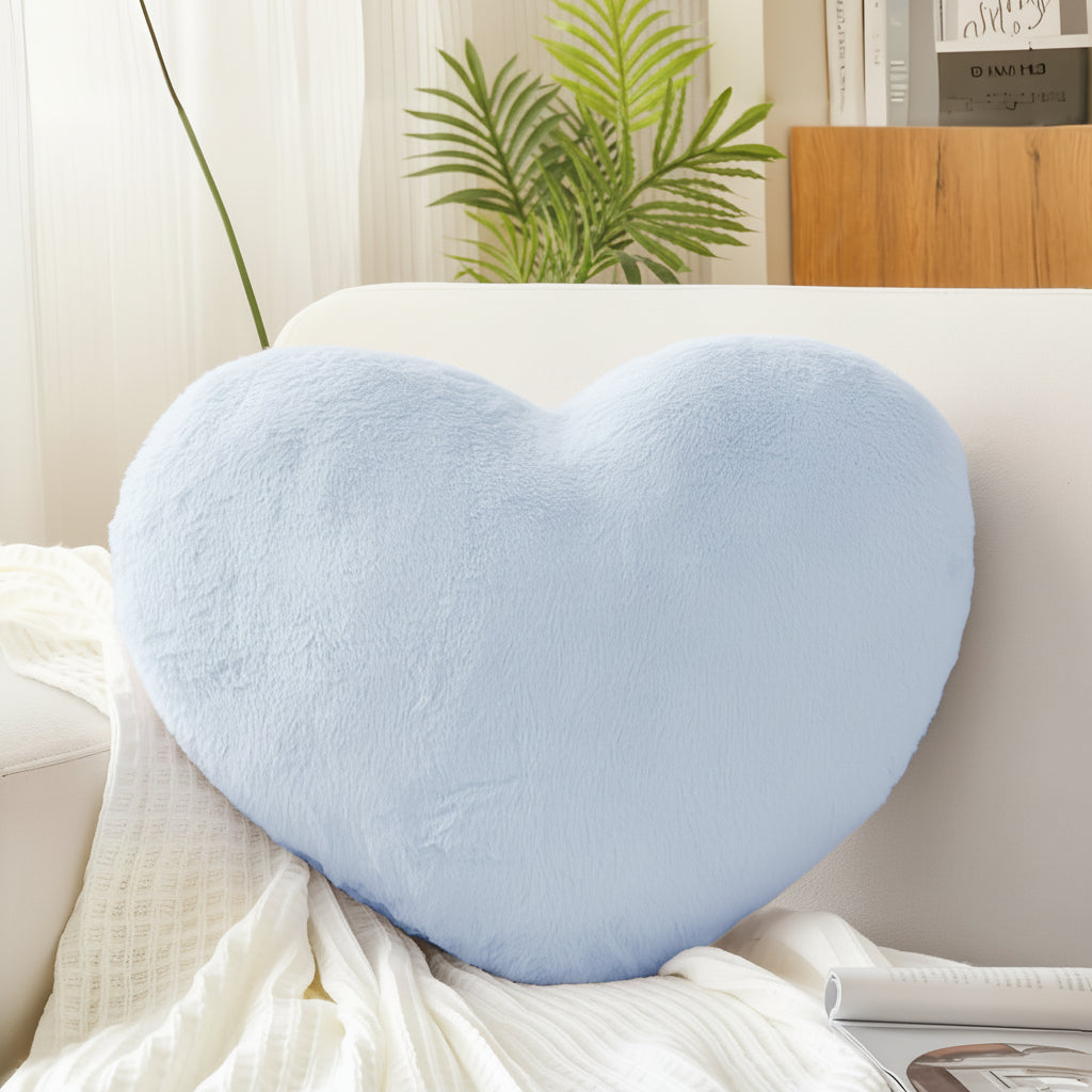 Heart-Shaped Plush Throw Pillow - Cozy Decorative Sofa Cushion