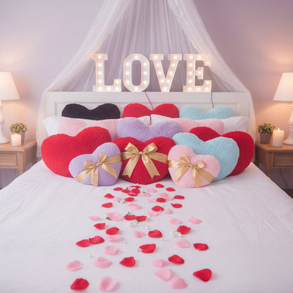 Heart-Shaped Plush Throw Pillow - Cozy Decorative Sofa Cushion