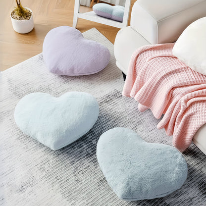 Heart-Shaped Plush Throw Pillow - Cozy Decorative Sofa Cushion