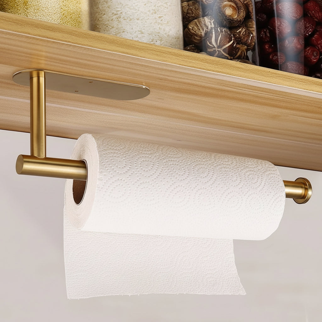 Black Stainless Steel Under-Cabinet Paper Towel Holder