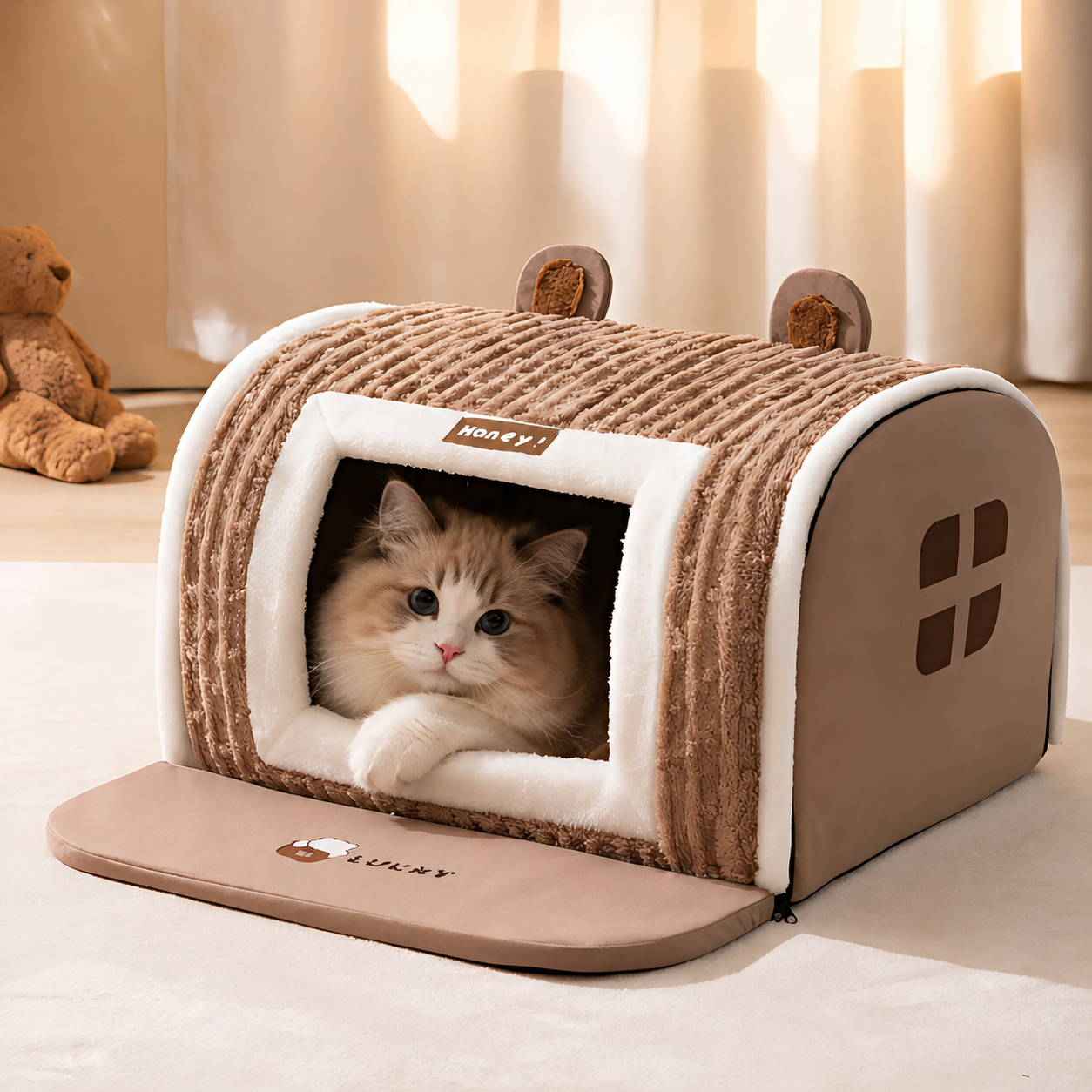 Cozy Plush Pet Bed - Washable, Soft Cushion Sleeping Mat