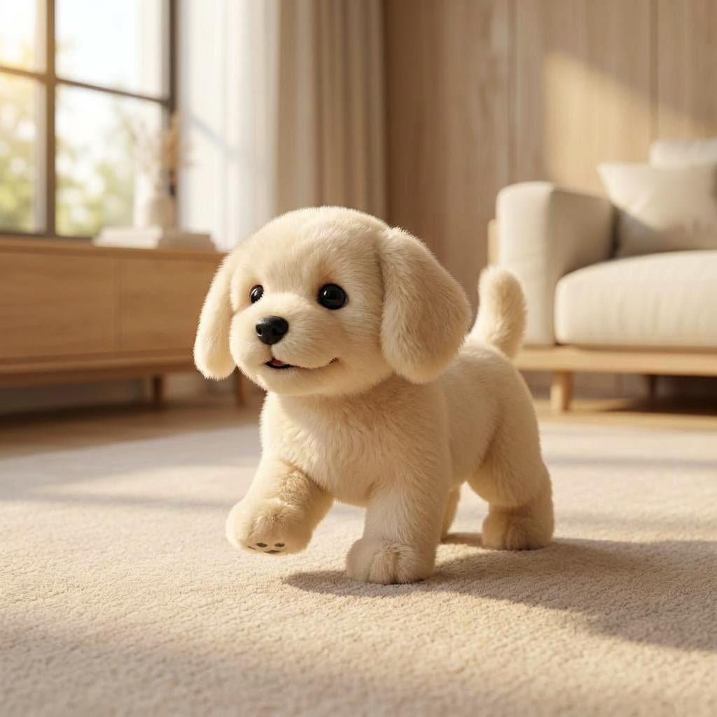 Cuddly Interactive Plush Puppy Toy with Realistic Moving Features