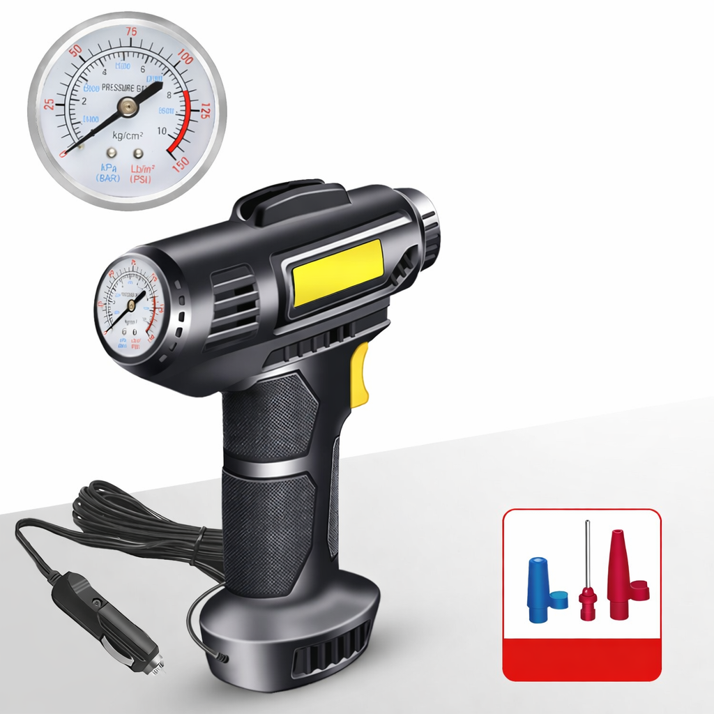 Cordless Portable Tire Inflator with Auto-Stop Pump — Compact Air Compressor for Quick, Precise Inflation