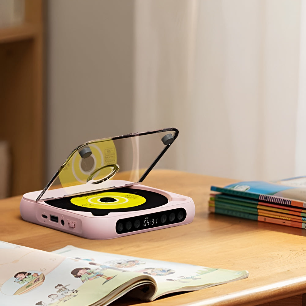Bluetooth-Enabled Portable CD Player with Anti-Skip