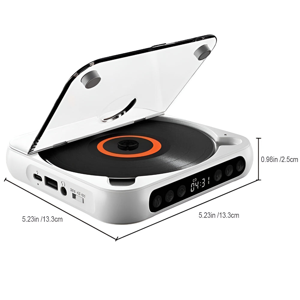 Bluetooth-Enabled Portable CD Player with Anti-Skip