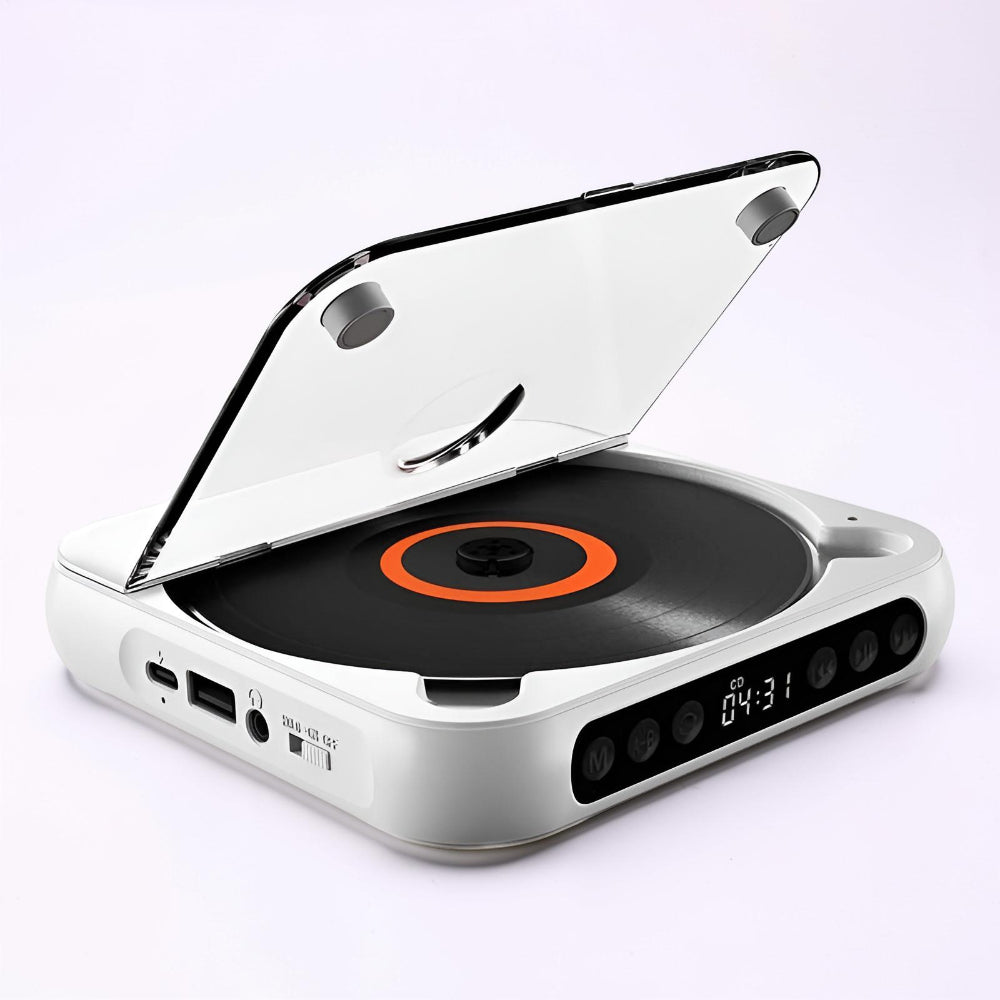 Bluetooth-Enabled Portable CD Player with Anti-Skip
