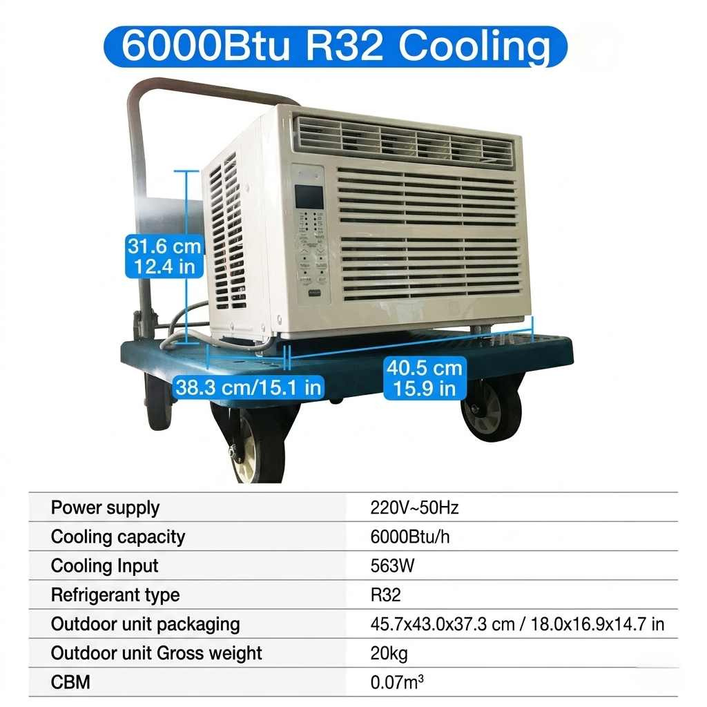 Energy-Efficient Compact Portable Window Air Conditioner
